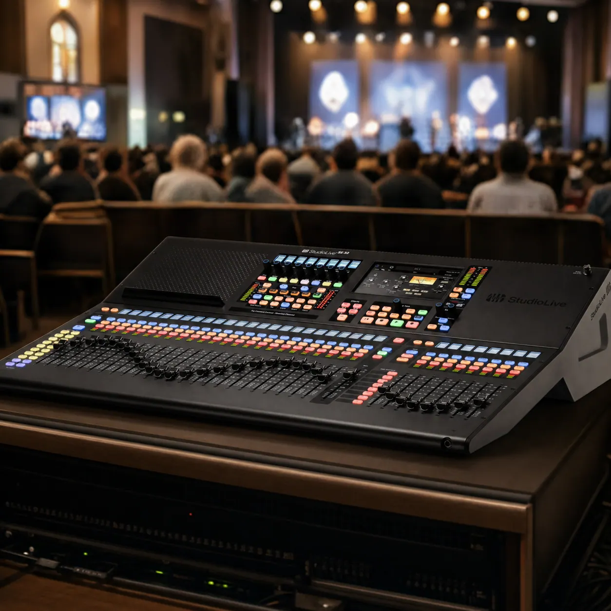 Console PreSonus StudioLive em uma igreja